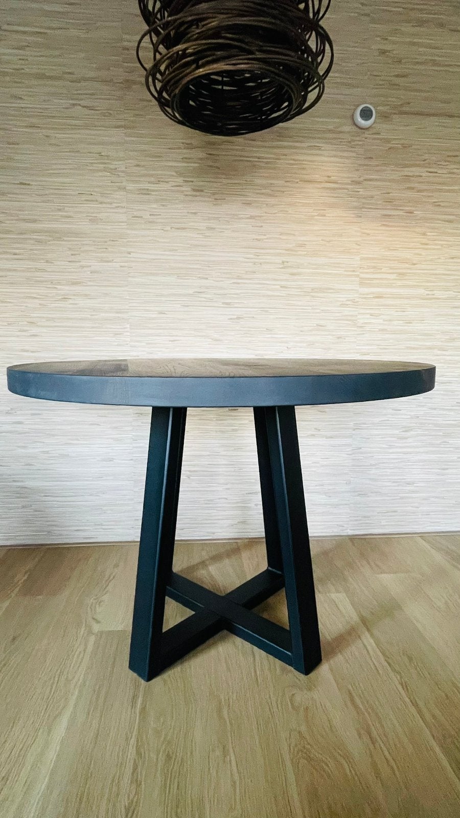 TABLE DU SUD ronde eettafel 110 cm eiken charcoal, Ophalen, Zo goed als nieuw, Vier personen, Eikenhout
