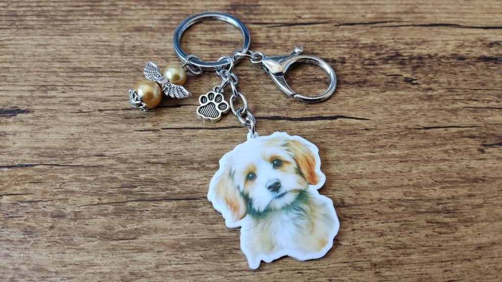 Sleutelhanger Tashanger Cockapoo groot met geluksengeltje, Verzenden, Nieuw