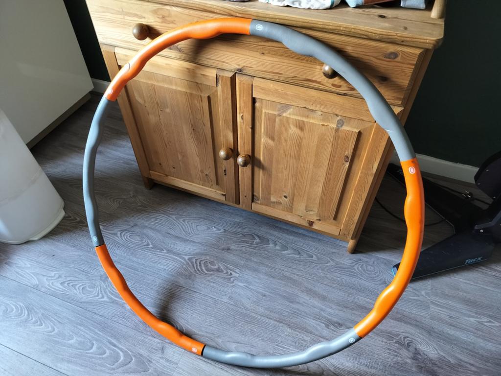 Fitness hoelahoep met gewicht - Oranje/Grijs, Sport en Fitness, Ophalen, Gebruikt