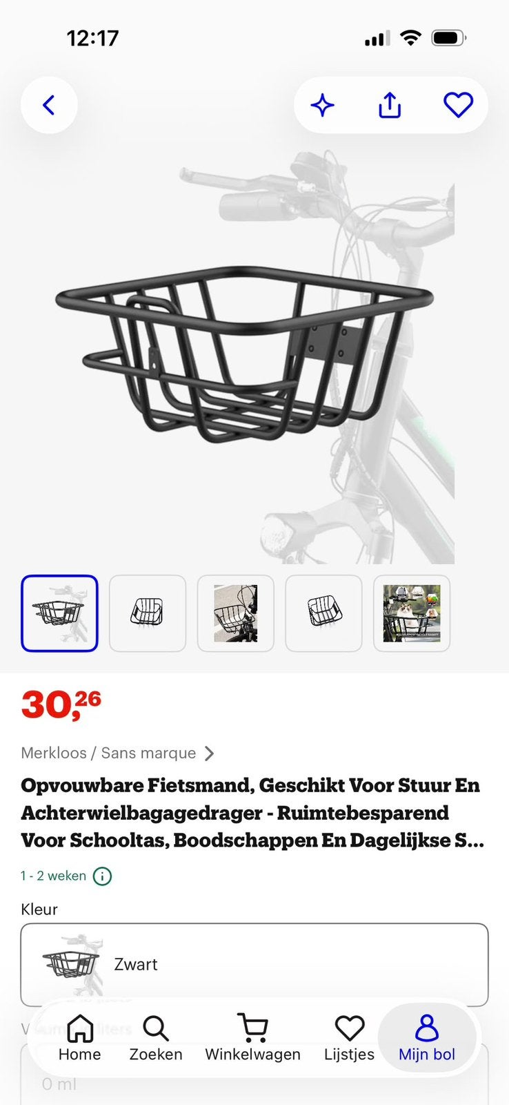 Fietsmandje nieuw!, Ophalen of Verzenden, Nieuw
