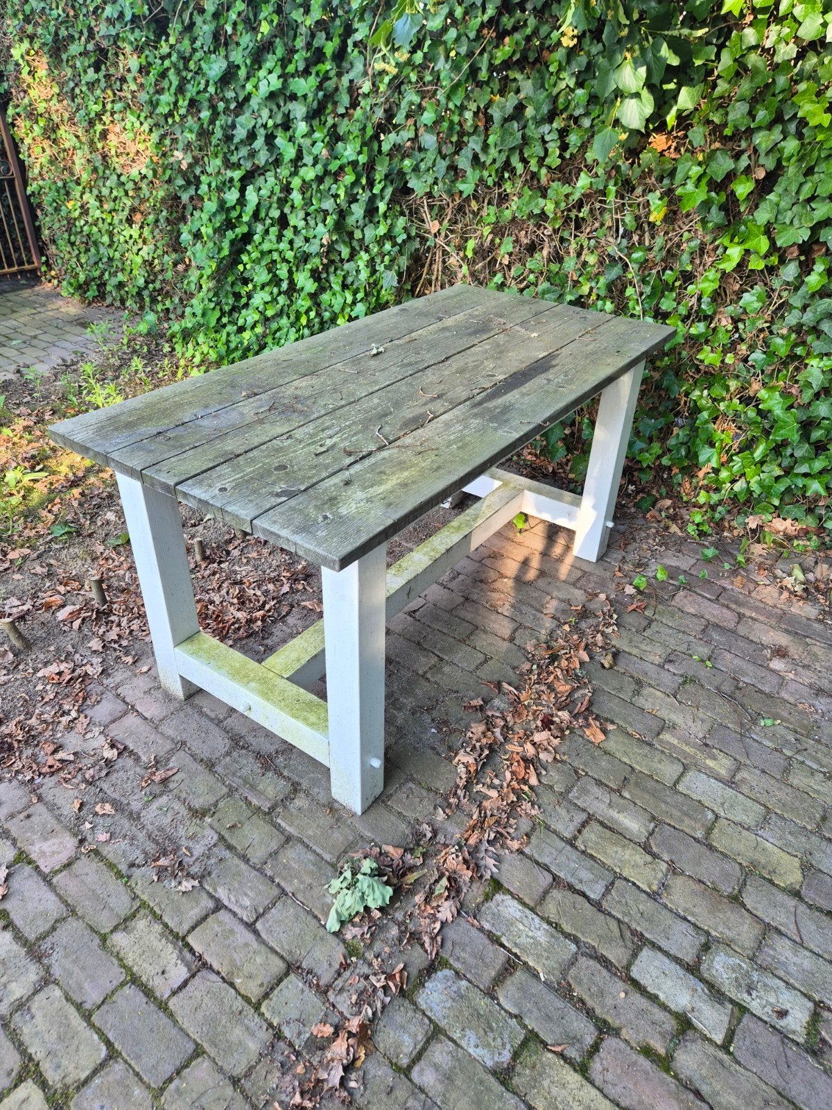 Robuuste houten tuintafel - Gebruikt, Tuin en Terras, Tuintafels, Ophalen