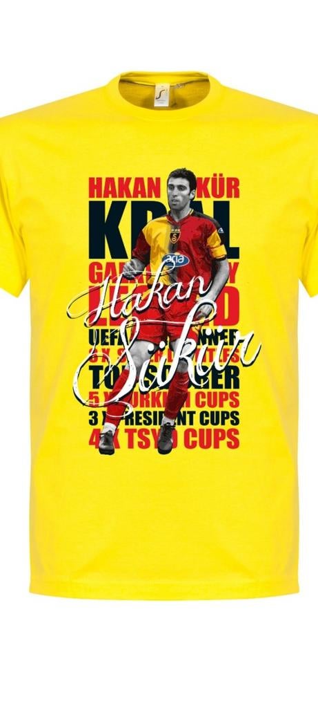 Hakan Şükür Galatasaray T-shirt - Geel Maat  XXXL, Kleding | Heren, T-shirts, Onbekend, Geel, Nieuw, Overige maten