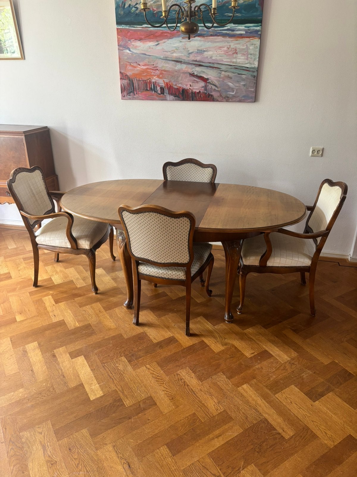 Eetkamertafel met stoelen, Ophalen, Gebruikt, 8 stoelen of meer
