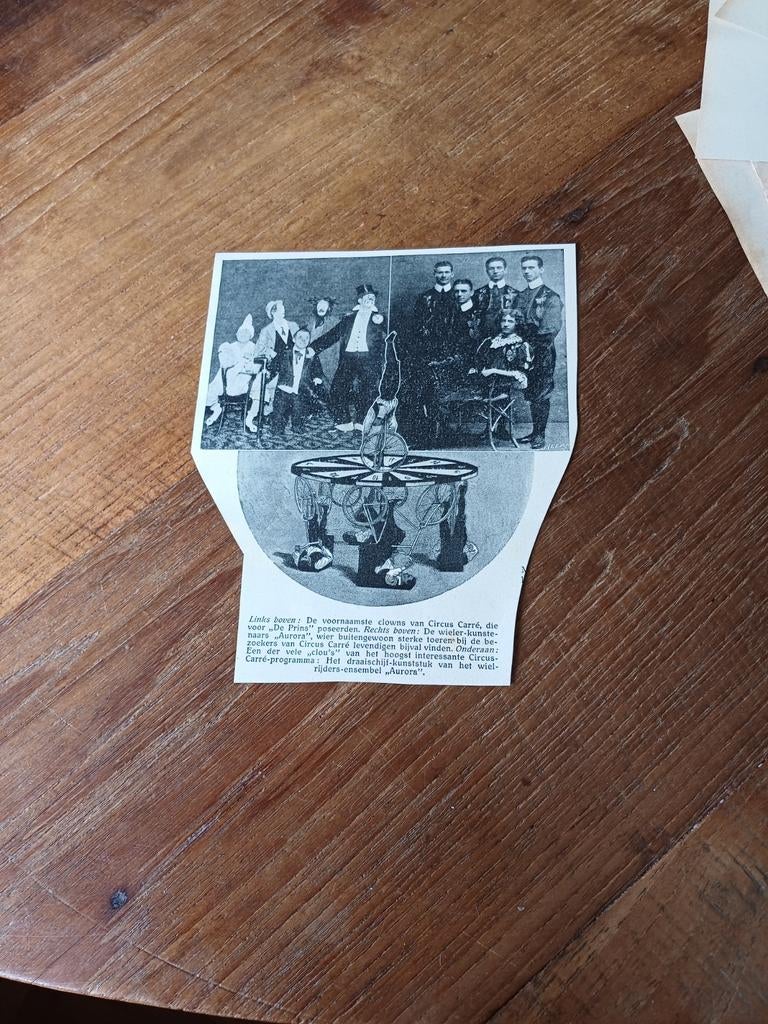 Knipsel circus Carré 1909, Ophalen of Verzenden, Voor 1920, Knipsel(s)