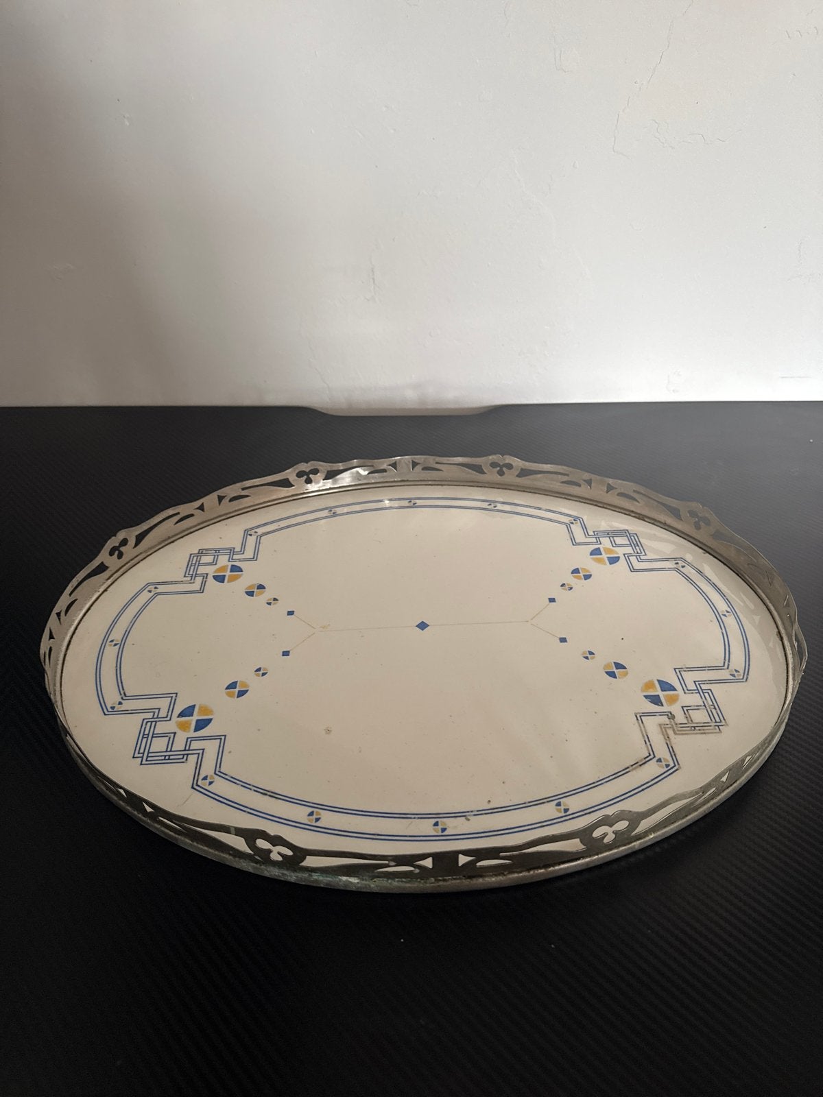 Vintage dienblad met onderzetter, Art Deco stijl, Ophalen of Verzenden