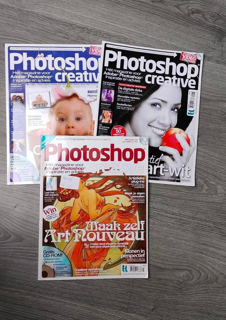 3x Photoshop creative Nederlandstalig, Boeken, Tijdschriften en Kranten, Ophalen of Verzenden, Gelezen, Overige typen