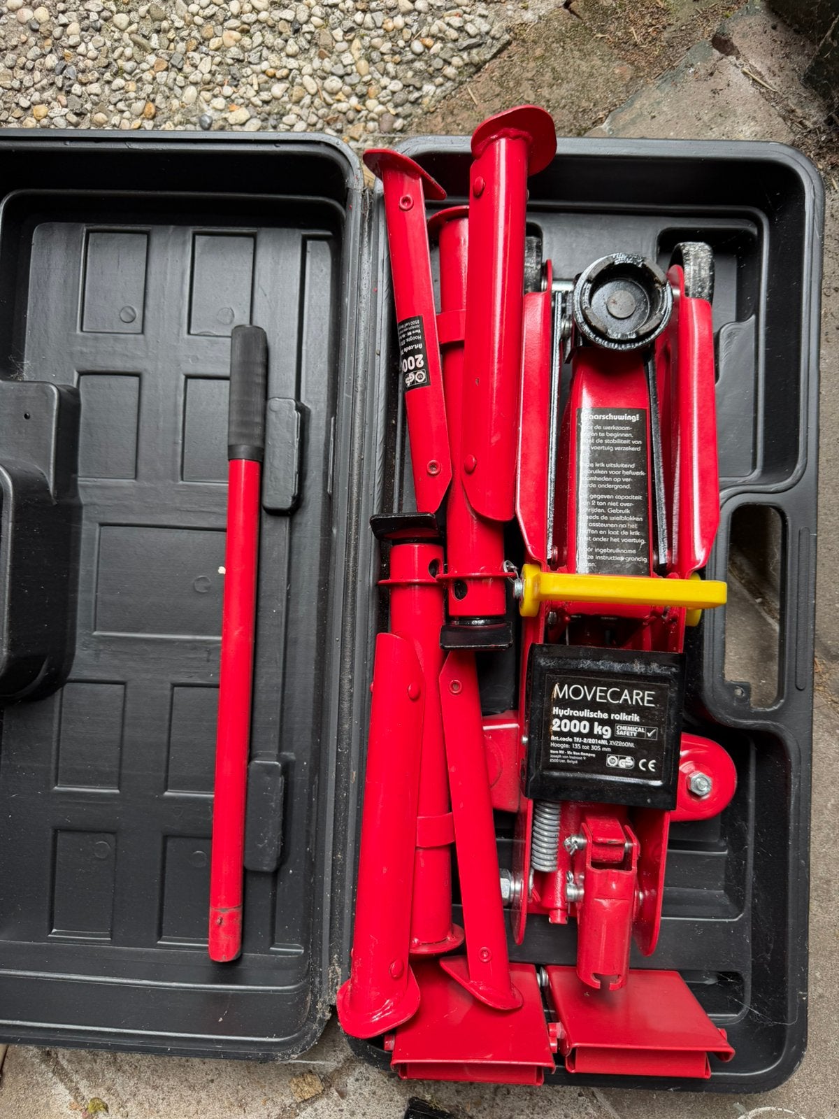 MoveCare Hydraulische Rolkrik 2 Ton inclusief koffer, Ophalen of Verzenden, Zo goed als nieuw, Hydraulisch, Garagekrik