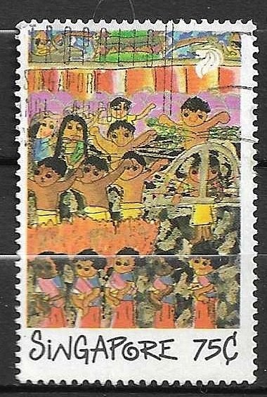 Singapore 75C postzegel - Gestempeld,, Ophalen of Verzenden, Gestempeld, Zuidoost-Azië