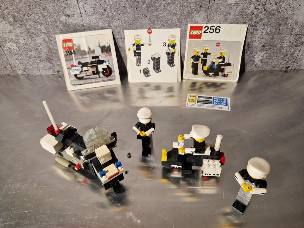Lego  Politie Sets: Motor (394) & scooter (256) met Figuren, Ophalen of Verzenden, Gebruikt, Complete set, Lego