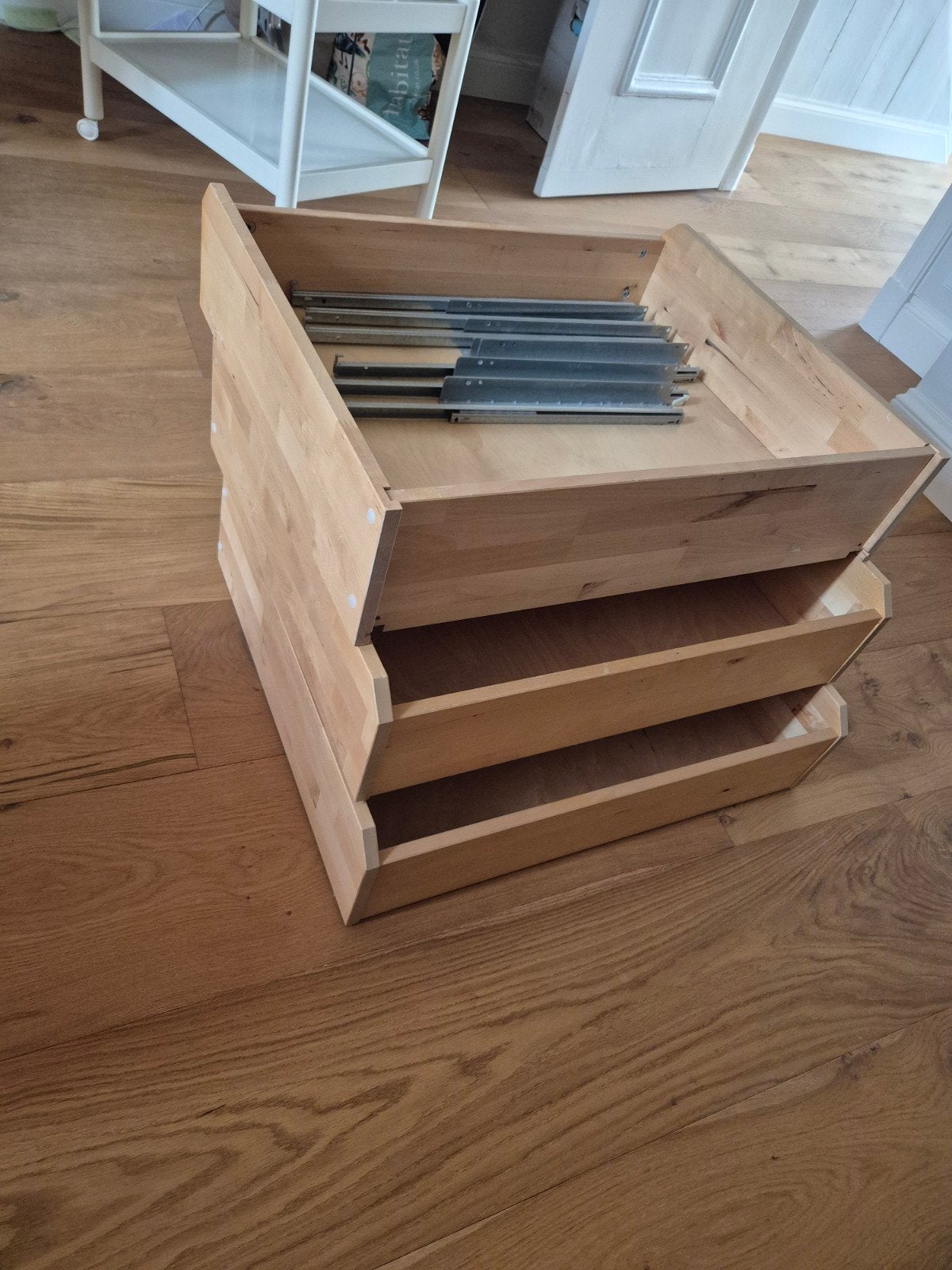 3 ikea vintage massieve houten pax lades, 68x56x16, Ophalen, 50 tot 75 cm, Minder dan 100 cm