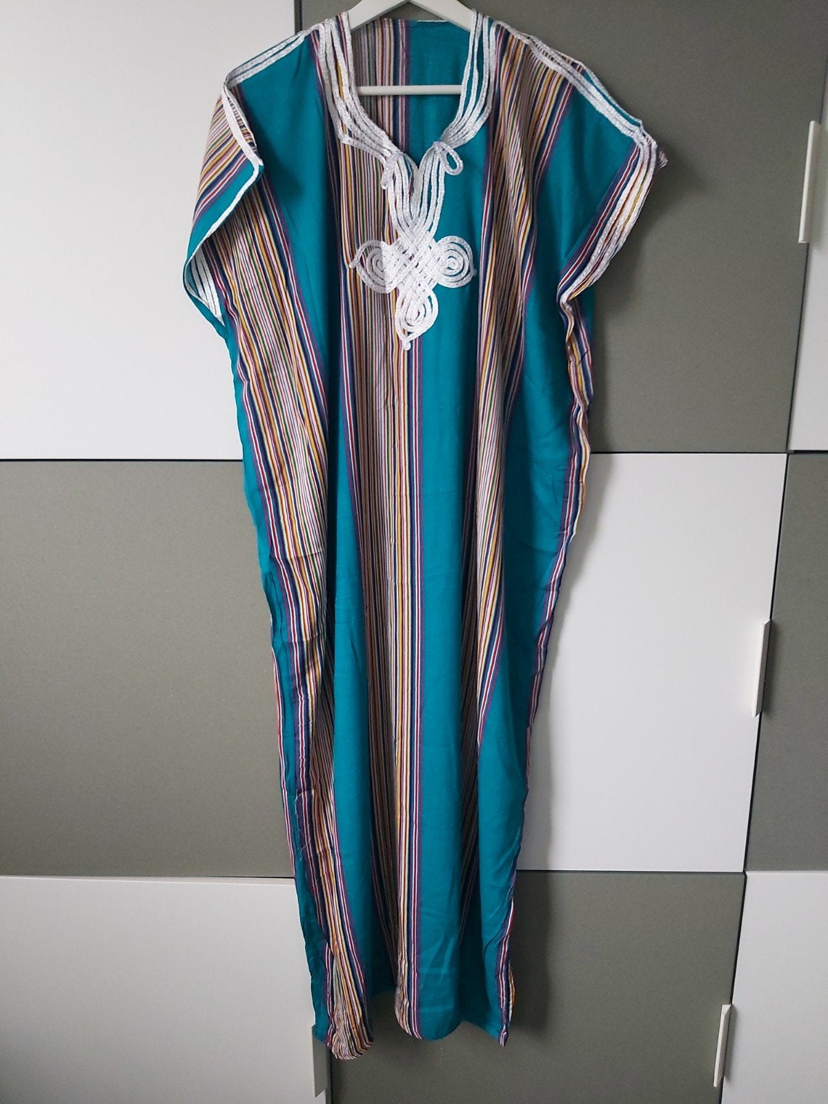 Marokkaanse huisjurk turquoise, Ophalen of Verzenden, Nieuw, Overige kleuren, Onder de knie