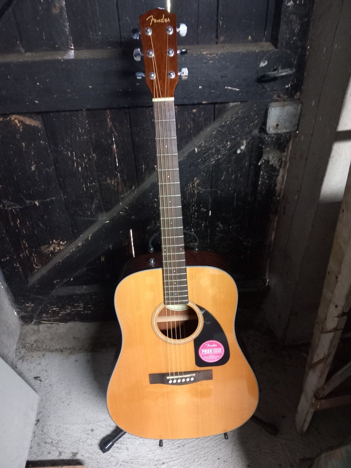 Fender CD-60 akoestische gitaar met standaard, Ophalen of Verzenden, Gebruikt, Western- of Steelstringgitaar