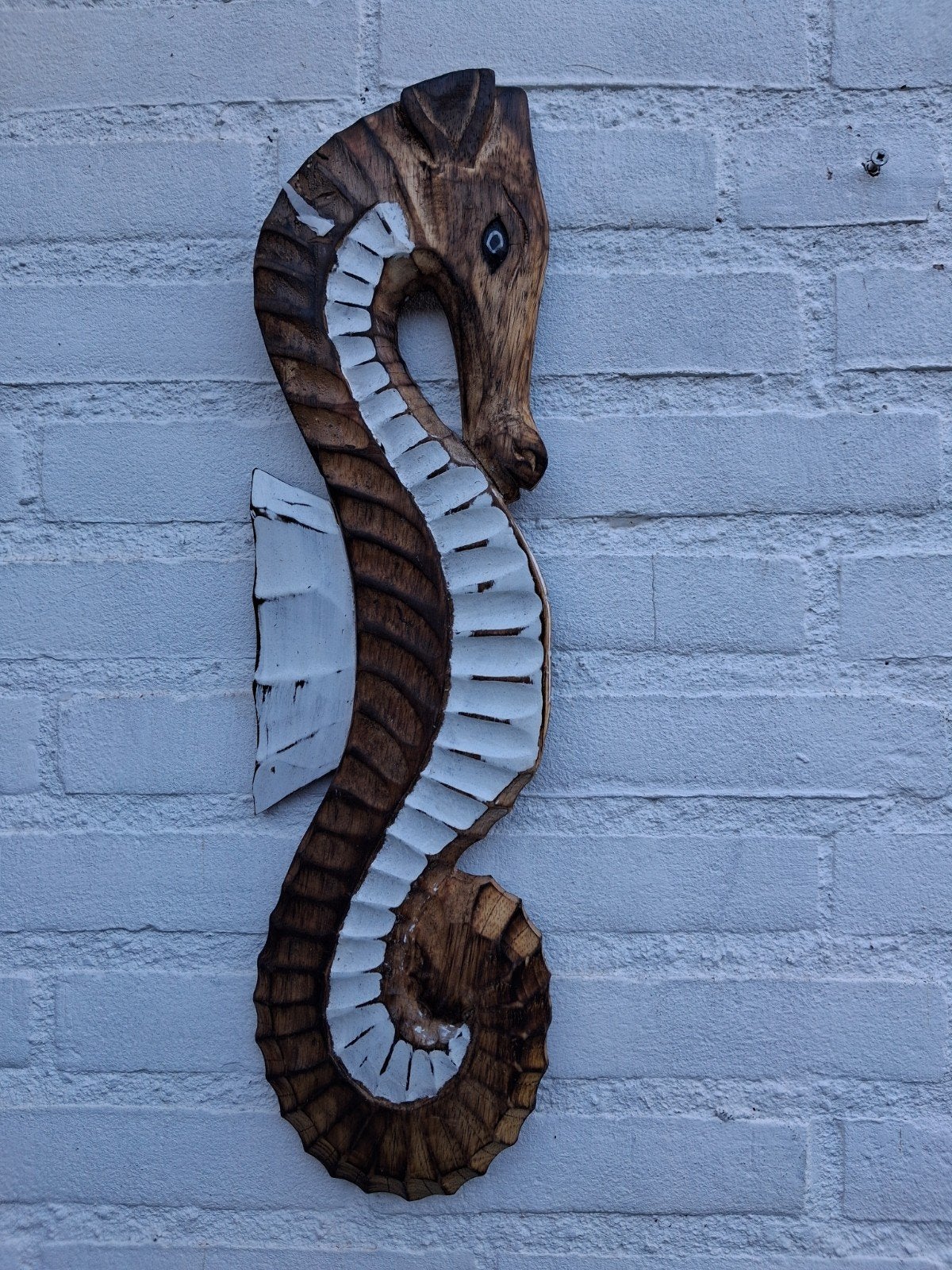 Mooie wanddeco Zeepaard hout