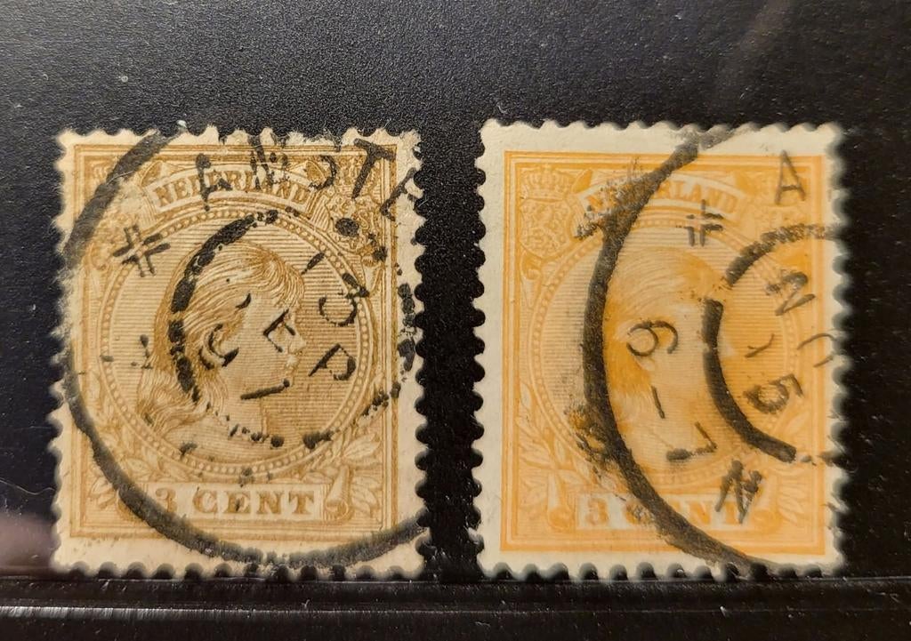 Misdruk 3 cent, nummer 34 gestempeld, Ophalen of Verzenden, Na 1940, Gestempeld
