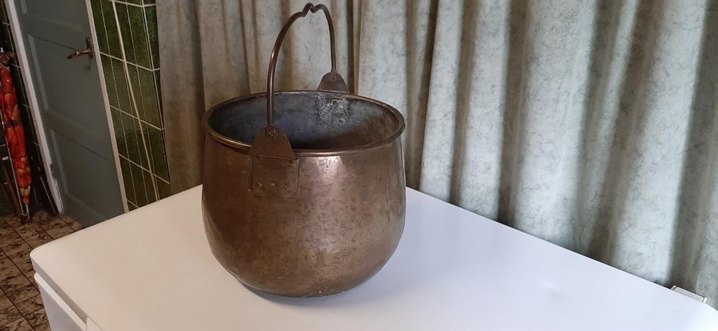 koperen ketel, Tuin en Terras, Gebruikt, Rond, Ophalen of Verzenden, Metaal