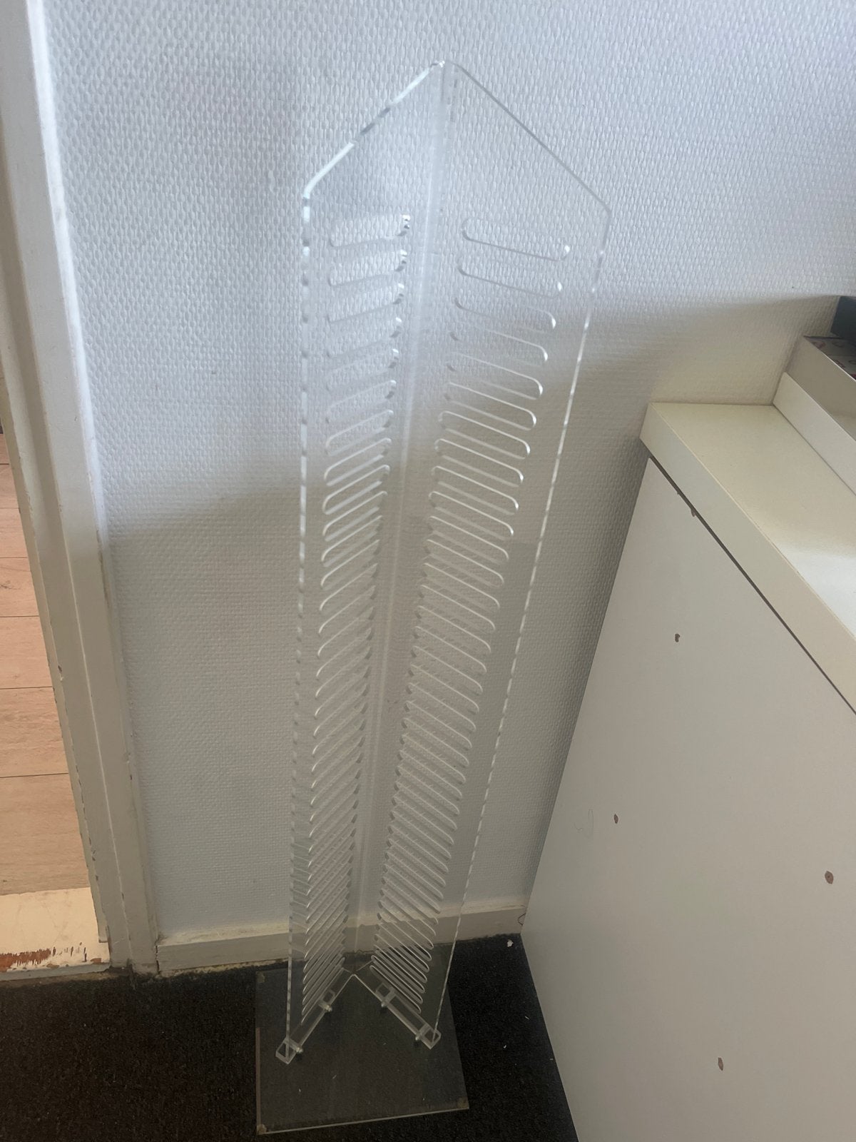 Transparant CD-rek van plexiglas, Huis en Inrichting, Woonaccessoires | Cd- en Dvd-rekken, Ophalen, Kunststof, Zo goed als nieuw