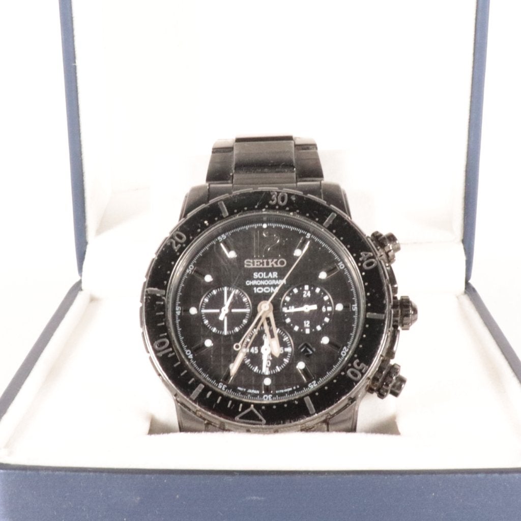 Seiko V175-0CH0 Solar Chronograph Horloge - Gebruikte Staat, Seiko, Gebruikt, Support@seiko.com, 5-11, Akasaka 2-chome
Minato-ku, Tokyo 107-0052
Japan