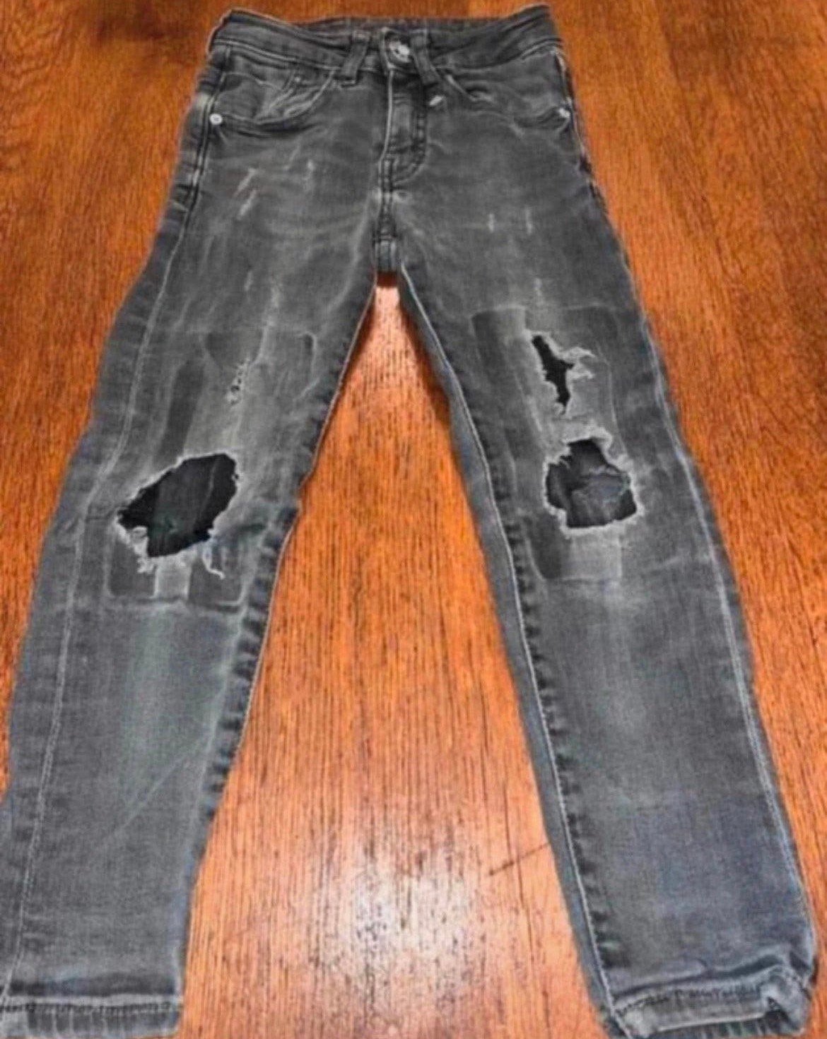 Broek Spijkerbroek mt 116 zwart/grijs Skinny, Ophalen of Verzenden, Zo goed als nieuw, Jongen, Broek