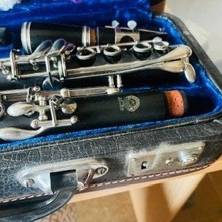 vintage klarinet.  Merk Hsinghai, Muziek en Instrumenten, Gebruikt, Overige typen, Ophalen of Verzenden, Met koffer