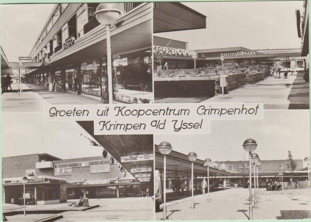 Krimpen a/d IJssel koopcentrum Crimpenhof 1971, Ophalen, 1960 tot 1980, Gelopen, Zuid-Holland