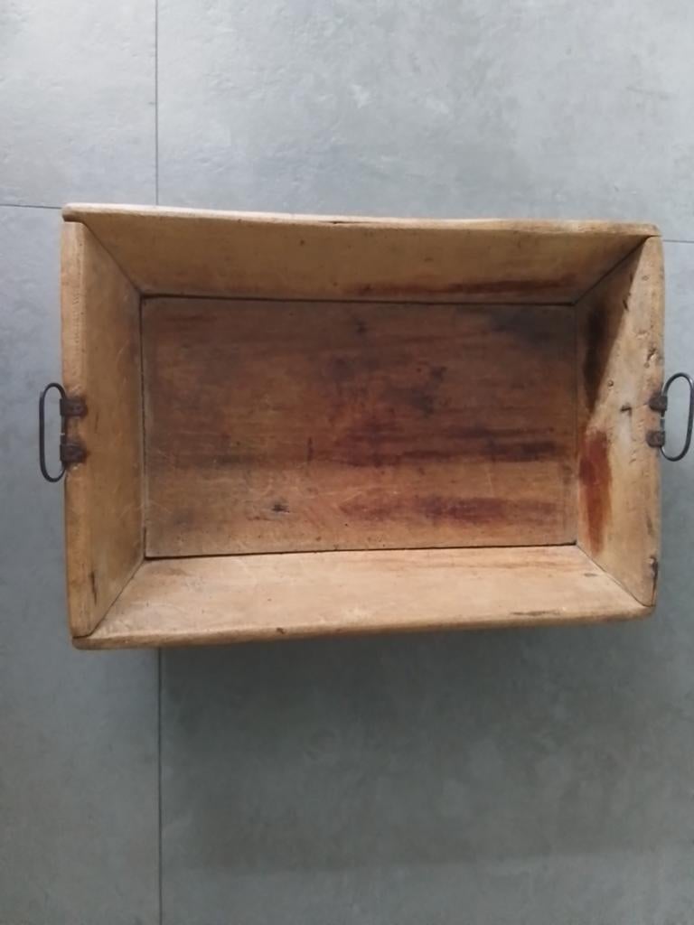 Houten mangelbak - Decoratieve opbergbak, Antiek en Kunst, Ophalen