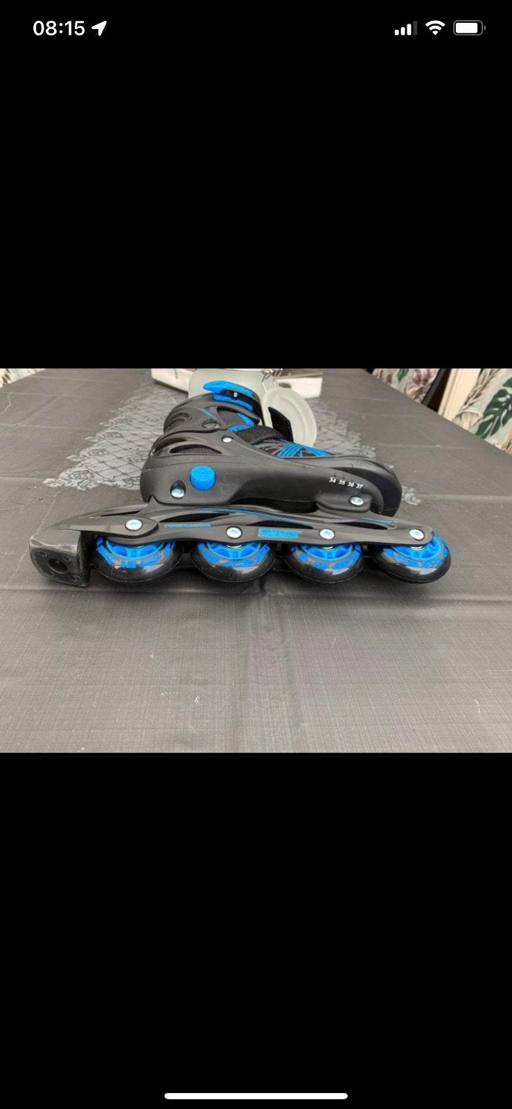 Verstelbare inline skates voor kids - Zwart/Blauw 34 - 37, Verstelbaar, Kinderen, Nieuw, Inline skates 4 wielen