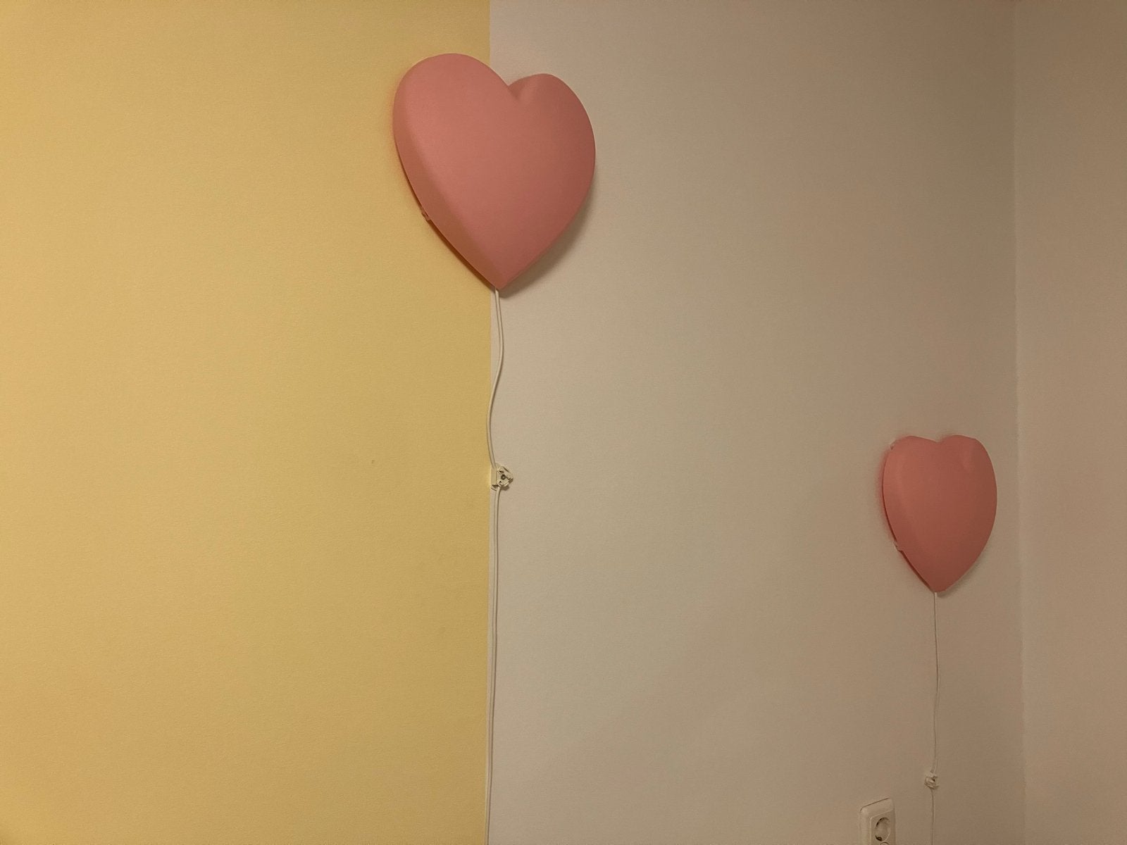 IKEA Hartenlampen (3 stuks) - Roze wandlampen, Gebruikt, IKEA, Roze, Ophalen of Verzenden