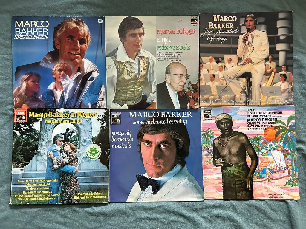 9 LP's Marco Bakker (ook per stuk te koop), Cd's en Dvd's, LP, Gebruikt, Ophalen of Verzenden, Levenslied of Smartlap