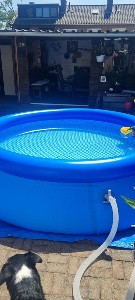 Intex Easy Set Opzetzwembad met Zandfilterpomp, Tuin en Terras, Zwembaden, Gebruikt, Rond, Ophalen of Verzenden, Opzetzwembad