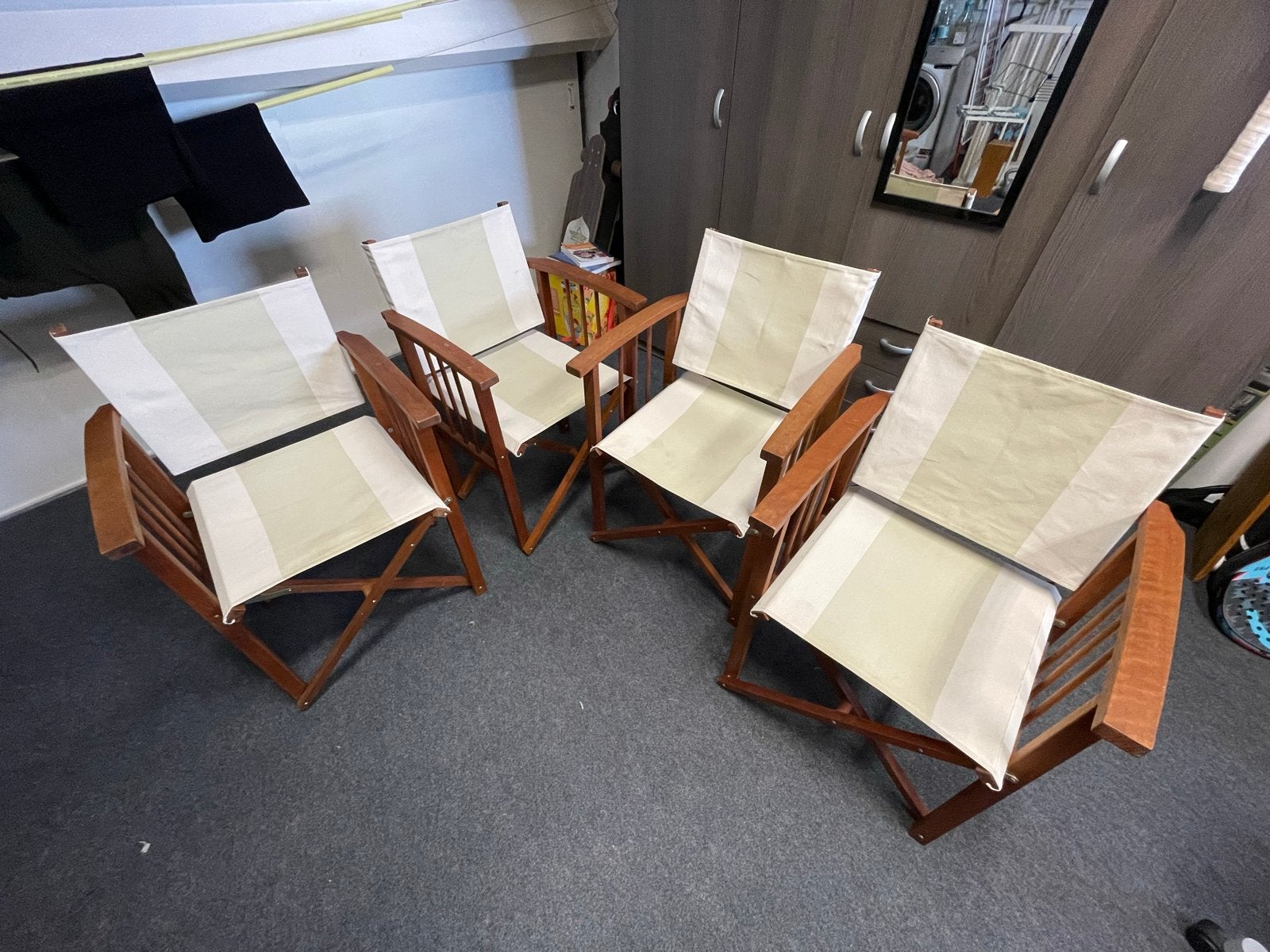 Klapstoelen, Huis en Inrichting, Ophalen, Gebruikt, Overige kleuren, Vier