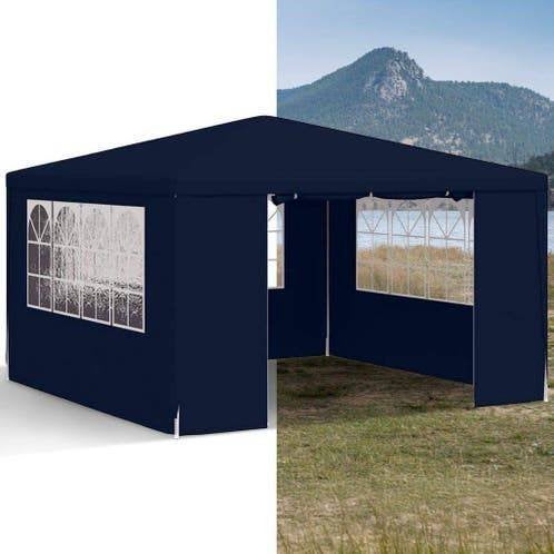 Partytent, Paviljoen, 4x4, Met Zijwanden, Blauw, Partytent, Nieuw, 4 tot 6 meter, 2 meter of meer