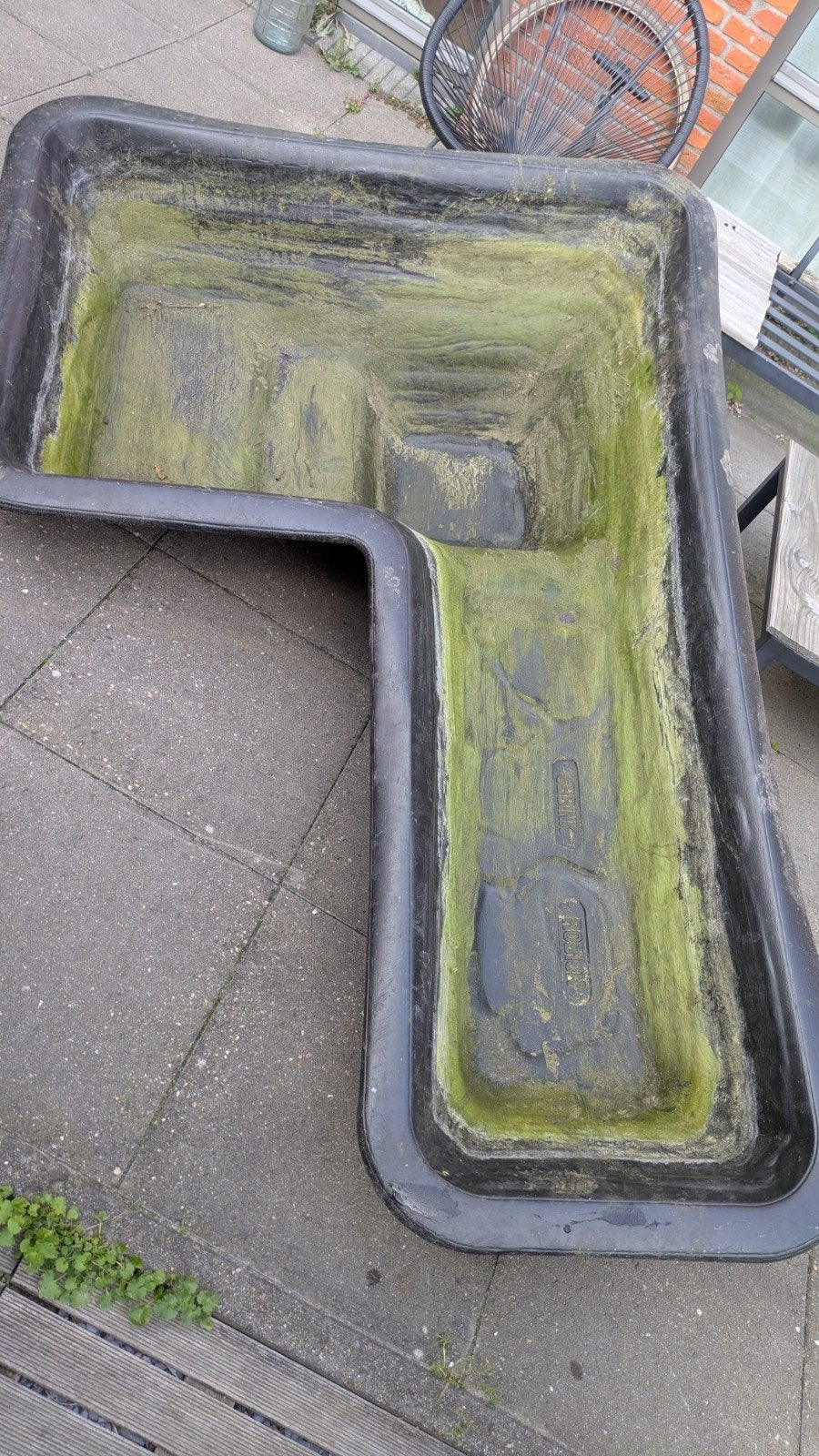 Grote L-vormige vijverbak - Gebruikt, Tuin en Terras, Ophalen