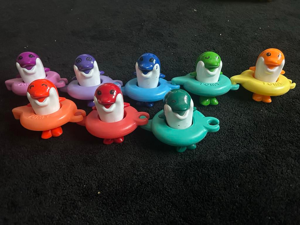 Tomy Bad Speelgoed Dolfijnen Set met geluid - 8 Stuks, Ophalen of Verzenden, Gebruikt