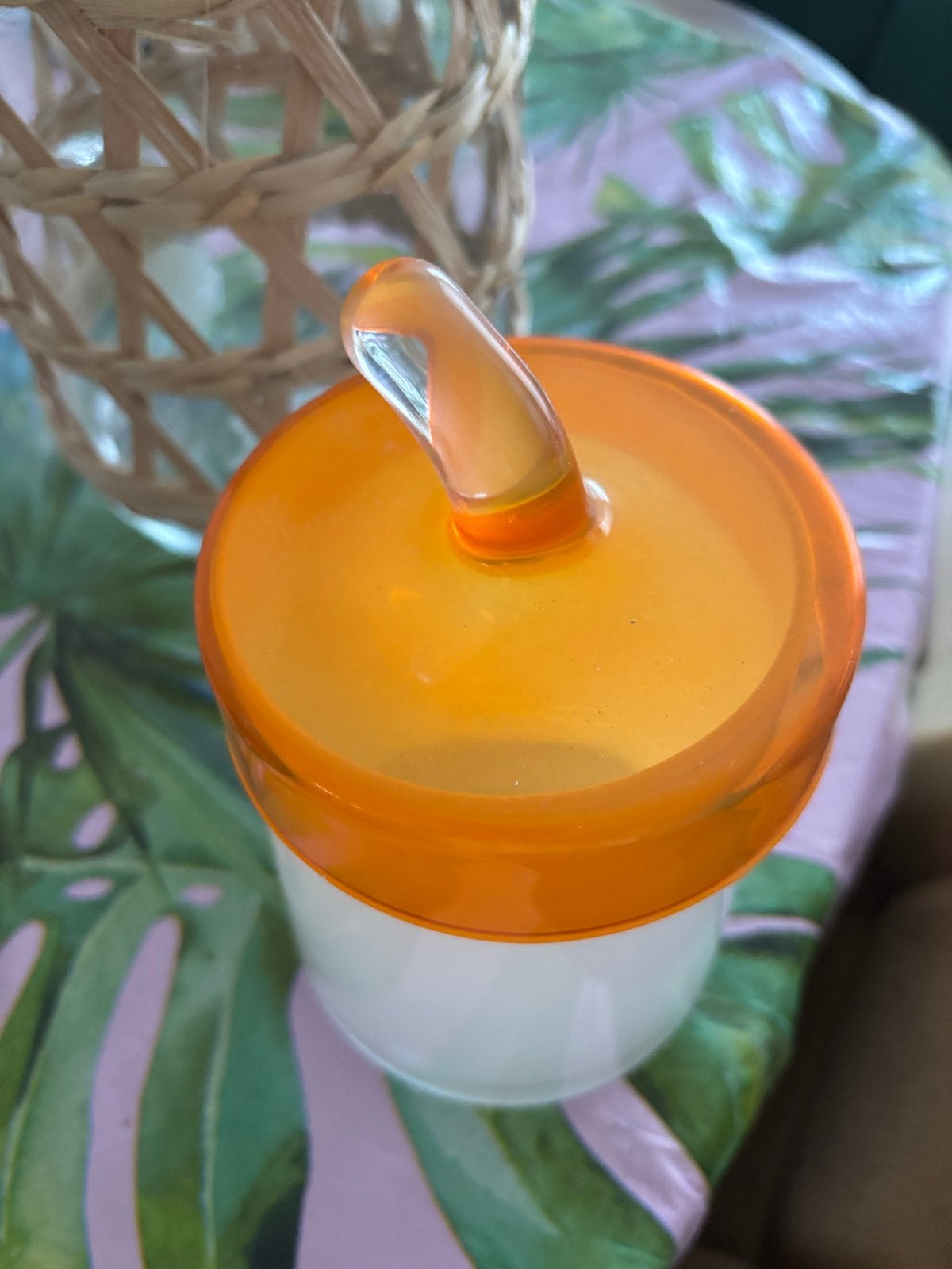 IKEA GLATT glazen pot ontworpen door Maria Vinka, Ophalen of Verzenden, Gebruikt, Oranje, Glas