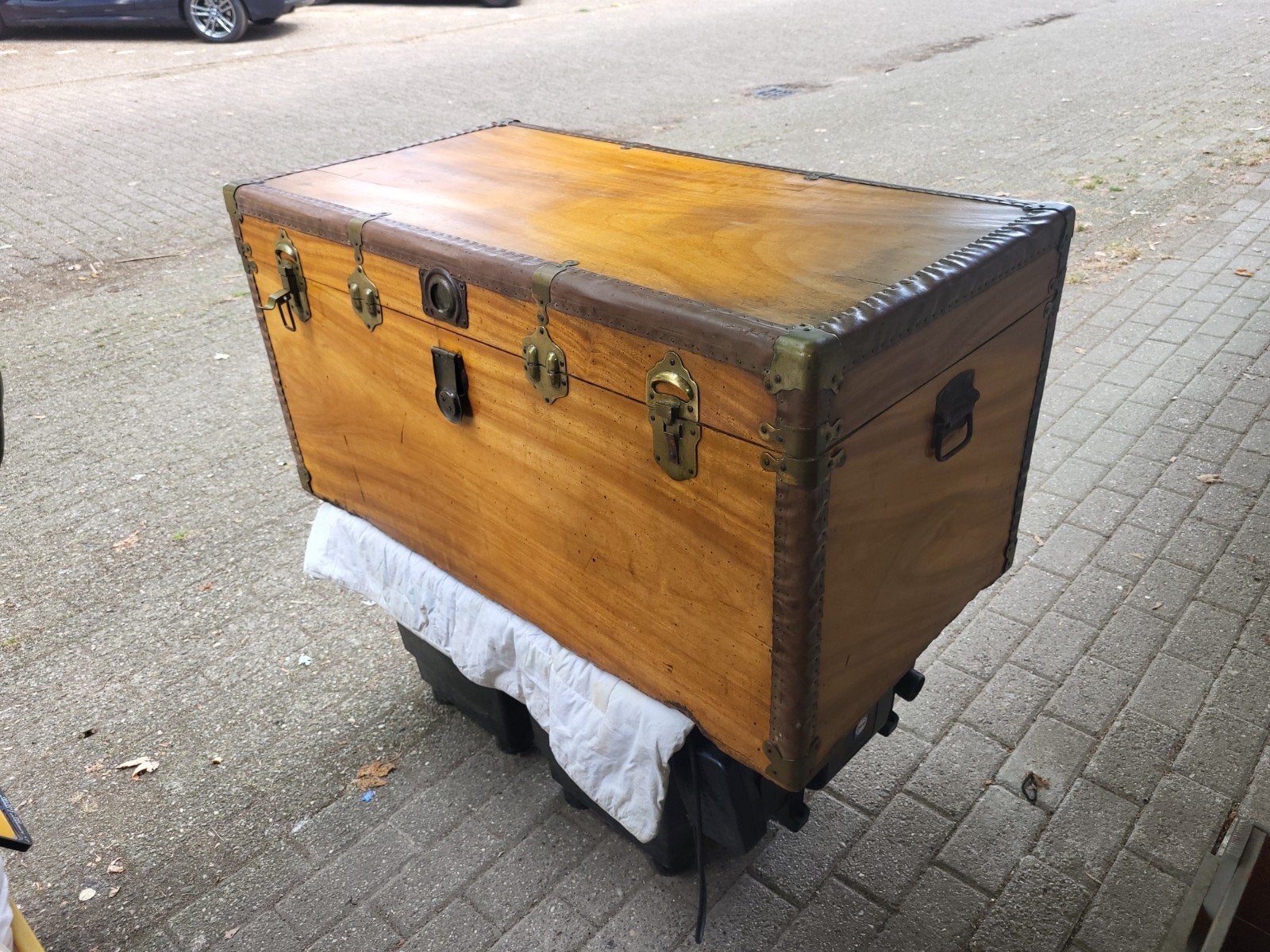 Antieke reis/hut kist, Ophalen, 50 – 75, Gebruikt, 100 tot 150 cm