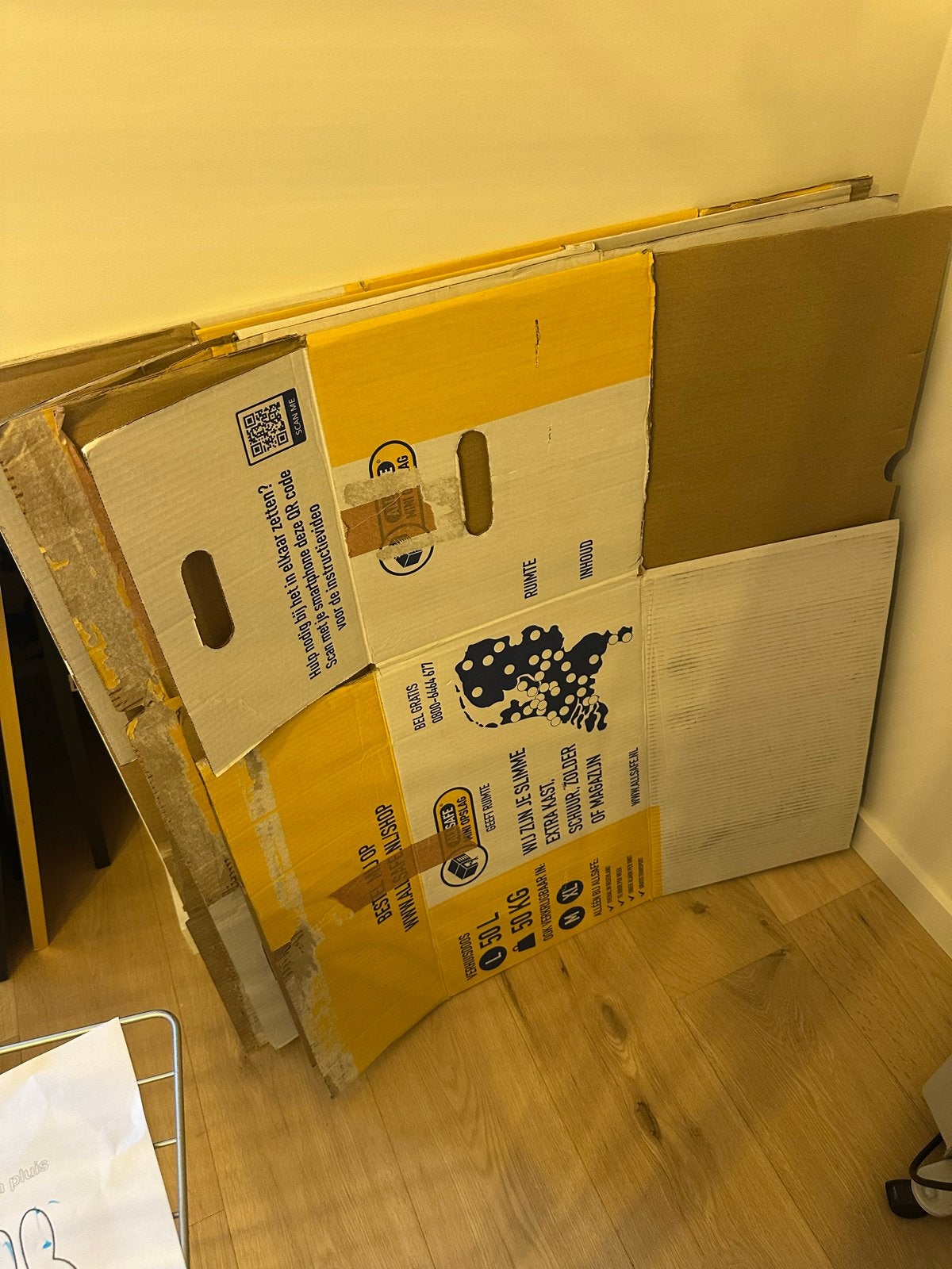 4 stevige Verhuisdozen - 50L, Doos, 40 tot 60 cm, 50 tot 75 cm, Ophalen of Verzenden