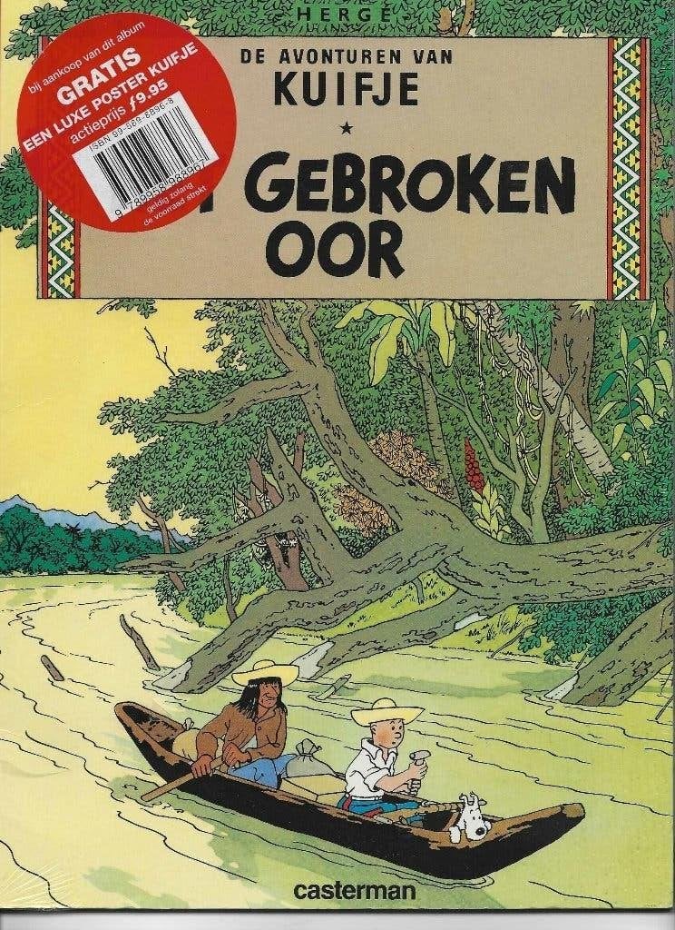 Kuifje  -  Het gebroken oor + poster, Boeken, Eén stripboek, Nieuw, Ophalen of Verzenden, Herge