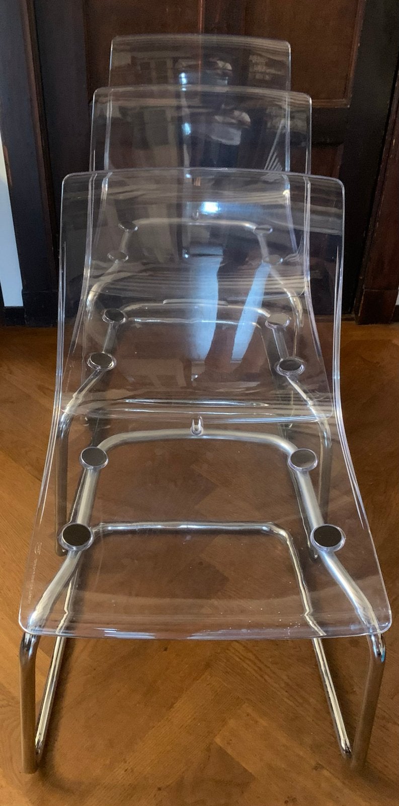 IKEA Tobias stoel, 3 stuks, Huis en Inrichting, Stoelen, Ophalen, Kunststof, Gebruikt, Overige kleuren