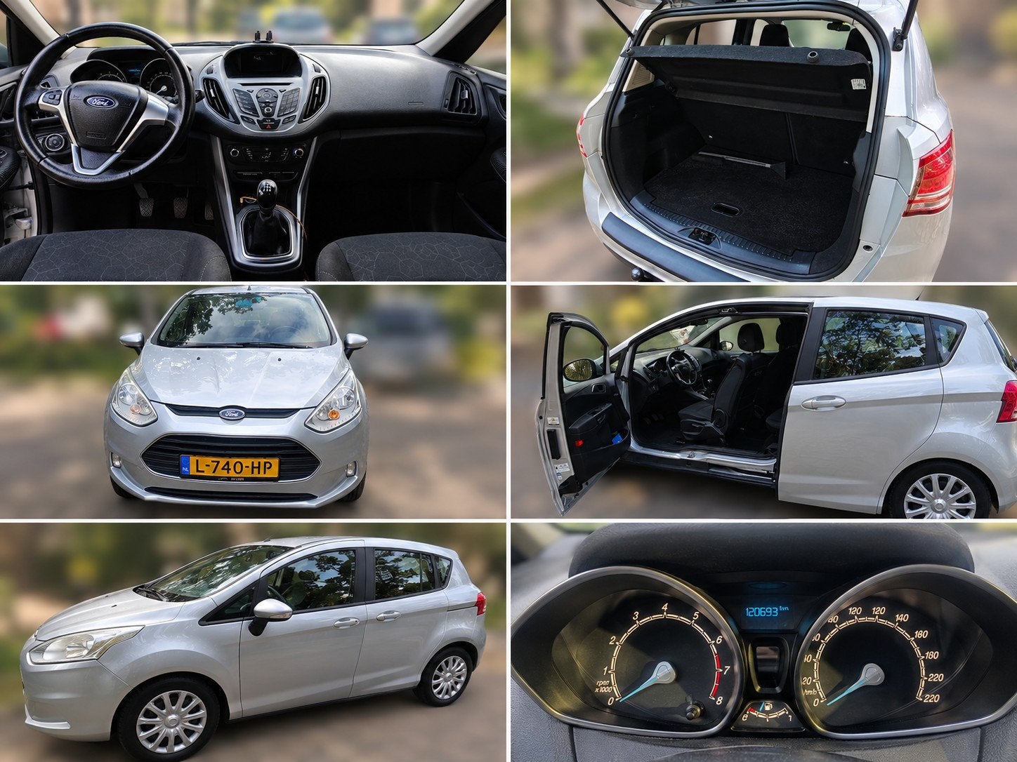 Ford B-Max 1.0 Ecoboost 74KW/100PK 2015 Grijs, Auto's, Voorwielaandrijving, 100 pk, Handgeschakeld, Particulier