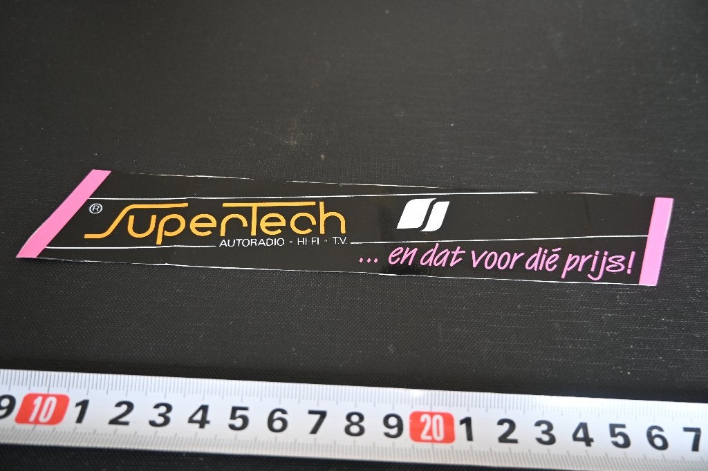 sticker SUPERTECH autoradio Hi-Fi  TV  en dat voor die prijs, Ophalen of Verzenden, Zo goed als nieuw