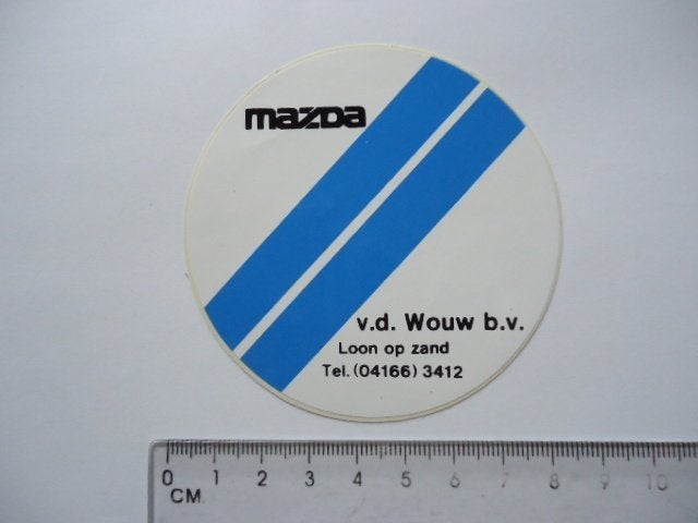 sticker oud MAZDA DEALER Origineel VD WOUW Loon op Zand, Verzenden, Zo goed als nieuw, Bedrijf of Vereniging