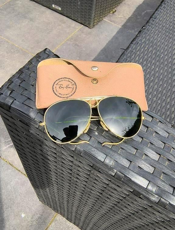 Rayban B&L SHOOTER Vintage 1970 maat62-14 met etui ZEER MOOI, Ophalen of Verzenden, Zo goed als nieuw, Ray-Ban
