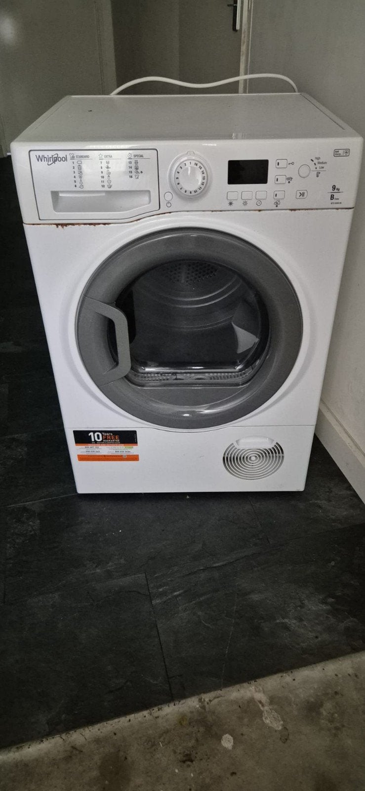 Whirlpool WTD950BBK (EU) – defect / voor onderdelen of repar, Witgoed en Apparatuur, Wasdrogers, Ophalen, Gebruikt, 8 tot 10 kg