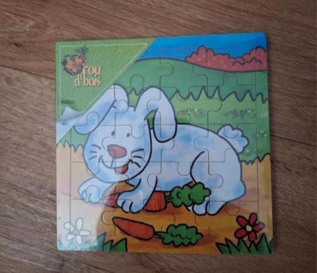Houten konijnenpuzzel voor kinderen, Kinderen en Baby's, Speelgoed | Kinderpuzzels, 2 tot 4 jaar, 10 tot 50 stukjes, Nieuw, Ophalen of Verzenden