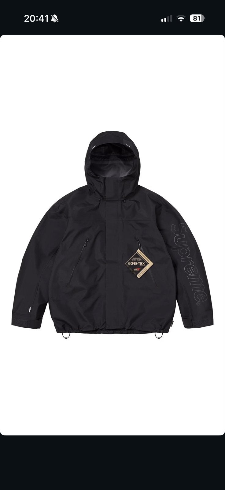 Supreme GORE-TEX Ghostface Shell Jacket Zwart, Ophalen, Nieuw, Maat 46 (S) of kleiner, Zwart