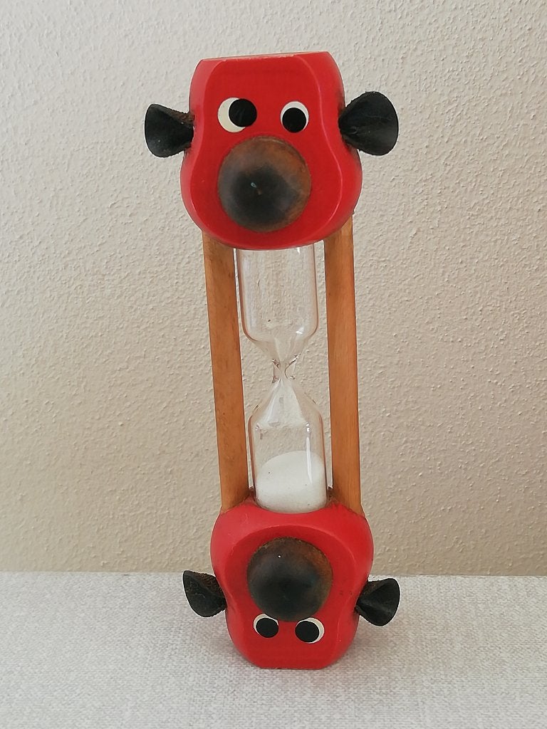 Vintage houten zandloper aapje (jaren 60/70), Ophalen of Verzenden