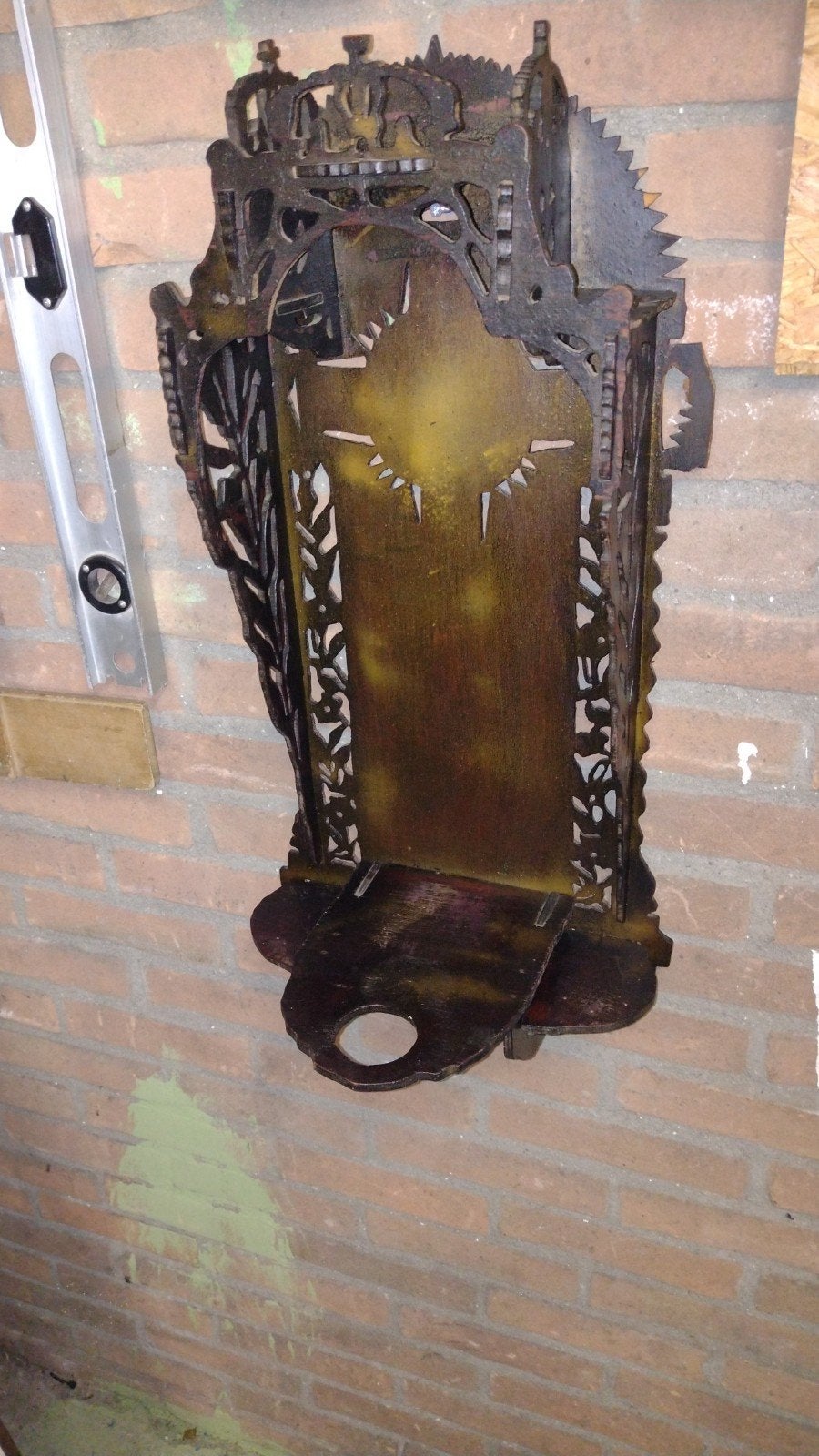 antiek houten wand altaartje wandconsole nis, Antiek en Kunst, Ophalen of Verzenden