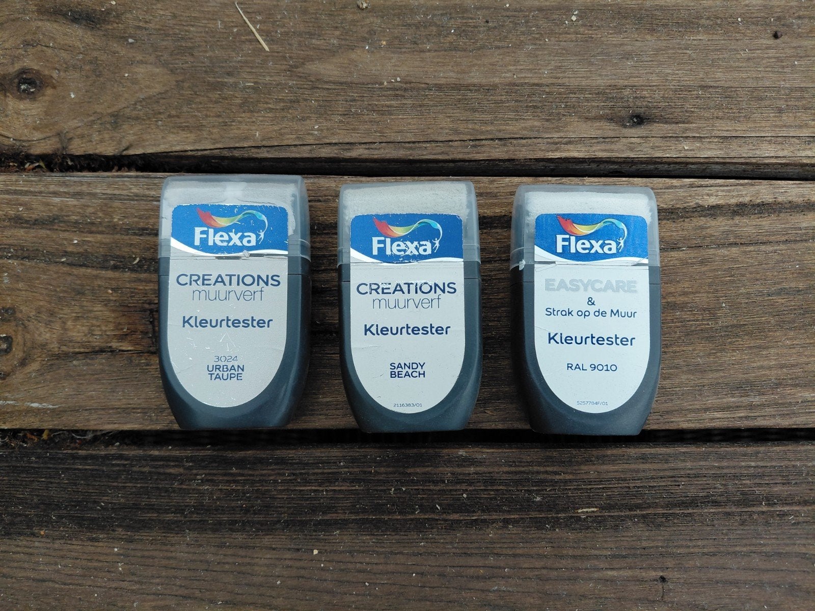 3 stuks Flexa kleurtesters, Ophalen, Wit, Minder dan 5 liter, Verf