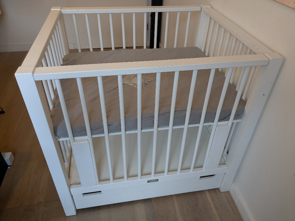 Bopita box, verstelbaar, met lade en matras, Kinderen en Baby's, Ophalen, Gebruikt, Rechthoekig, In hoogte verstelbaar