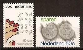 Nederland NVPH nr 1077/8 postfris Braille, Sparen 1975, Ophalen of Verzenden, Na 1940, Postfris